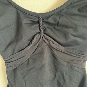 Bloch, S, black leotard w/ cuff sleeves, Worn twice, braid on front, ballet